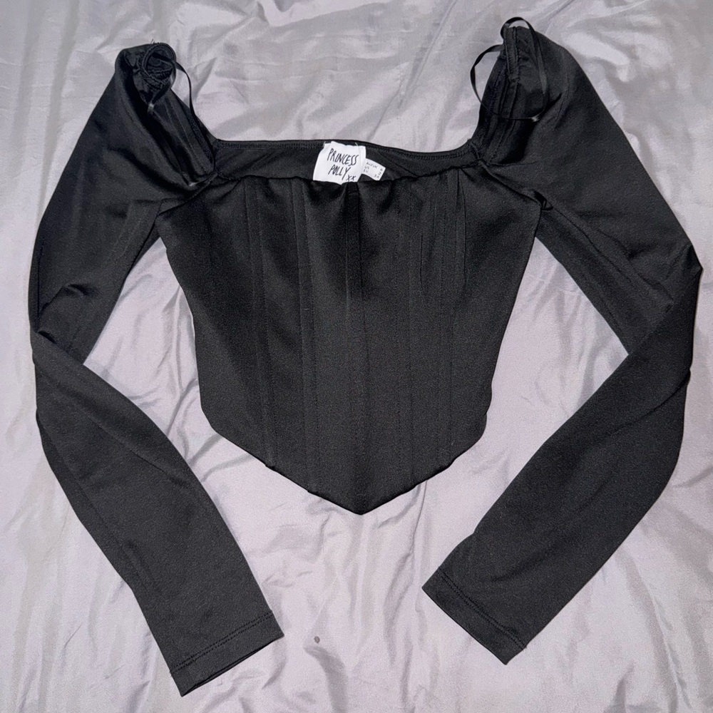 Princess Polly Black Long Sleeve Bodysuit